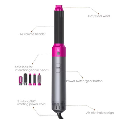 5-in-1 Professional Hair Styler | Multi-Function Hair Dryer, Curler & Styling Brush
