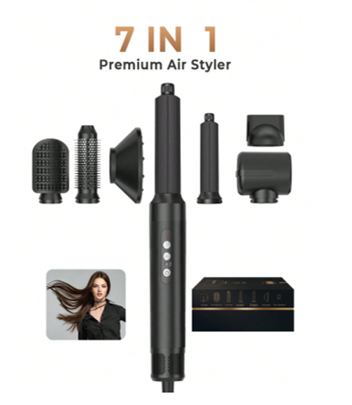 7-in-1 Professional Hair Styler & Airwrap | Multi-Function Hair Dryer, Curler & Volumiser