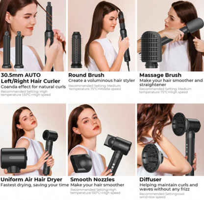 7-in-1 Professional Hair Styler & Airwrap | Multi-Function Hair Dryer, Curler & Volumiser