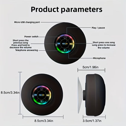 Portable Bluetooth Shower Speaker | Wireless Suction Cup Speaker with Hands-Free Calling