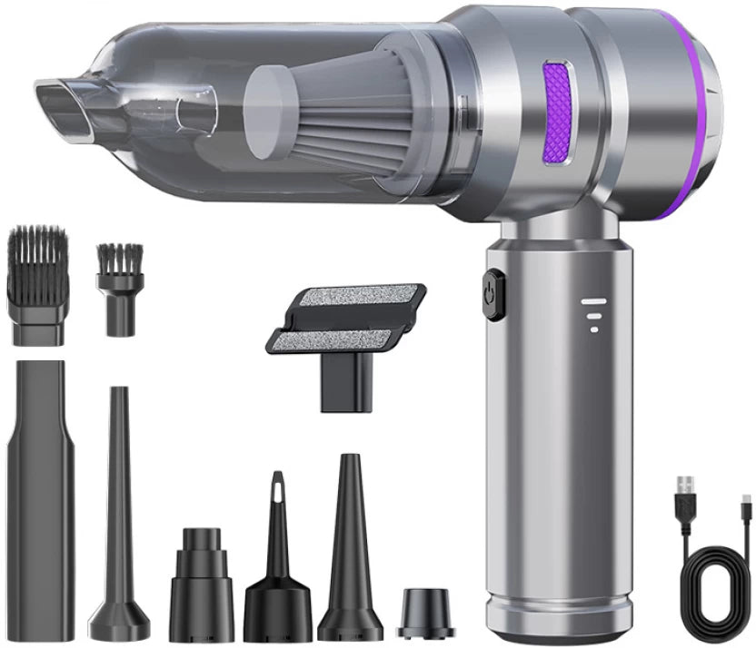 Cordless Handheld Car Vacuum Cleaner | Rechargeable Portable Vacuum with Multi-Surface Cleaning Attachments