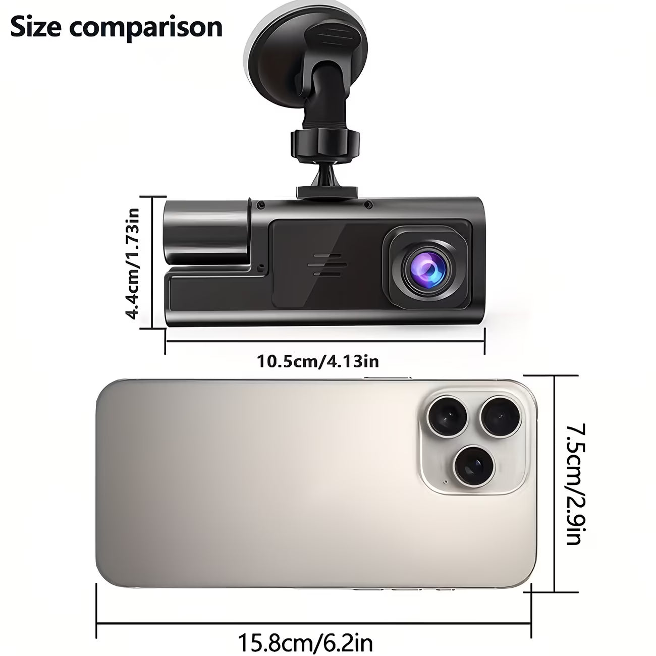 Dual Lens HD Dash Camera | 1080P Front & Interior Car Camera with Night Vision
