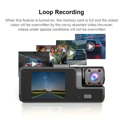 Dual Lens HD Dash Camera | 1080P Front & Interior Car Camera with Night Vision