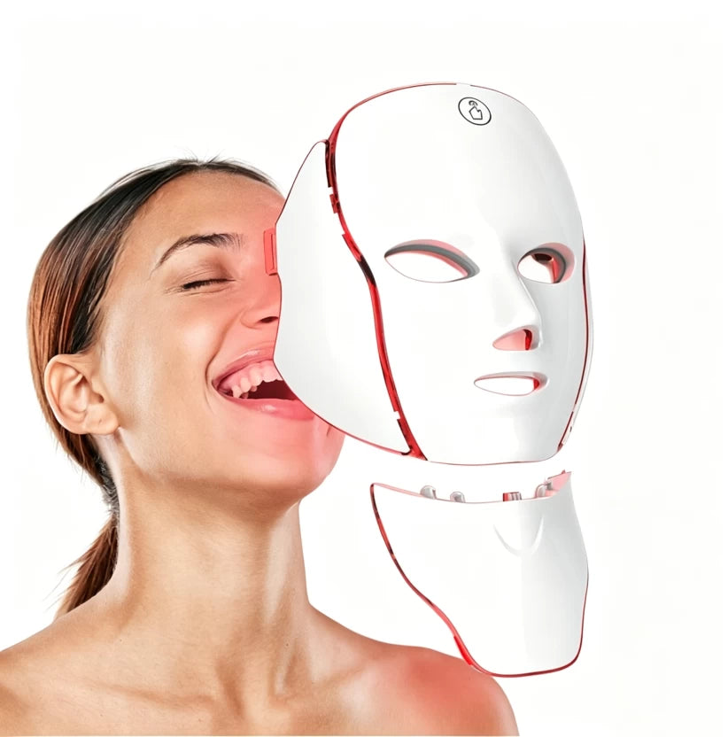 Premium 7-Colour LED Facial & Neck Light Therapy Mask | Rechargeable Skincare Device