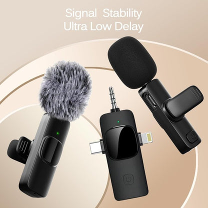 Dual Wireless Lavalier Microphone | USB-C & Lightning Compatible for iPhone & Android