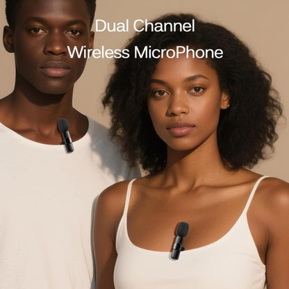 Dual Wireless Lavalier Microphone | USB-C & Lightning Compatible for iPhone & Android