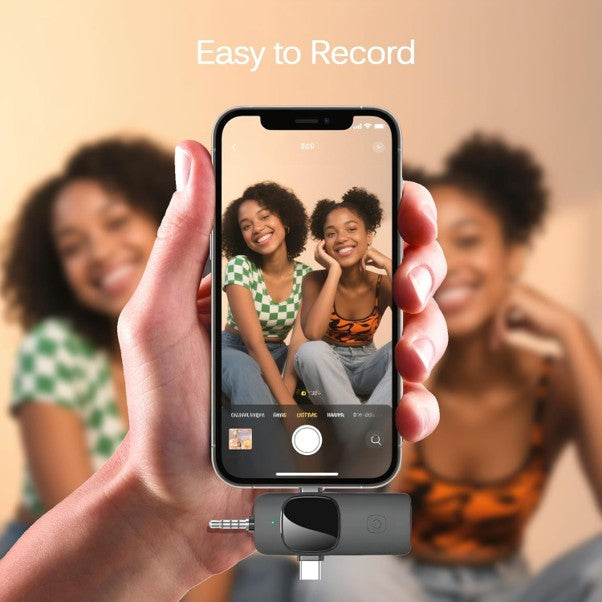 Dual Wireless Lavalier Microphone | USB-C & Lightning Compatible for iPhone & Android
