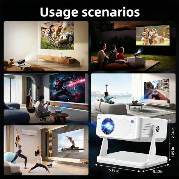 4K Smart Mini Projector | WiFi 6, Bluetooth 5.2 & Portable Home Cinema Projector