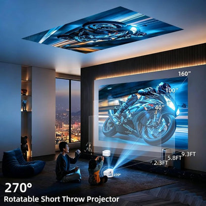 4K Smart Mini Projector | WiFi 6, Bluetooth 5.2 & Portable Home Cinema Projector