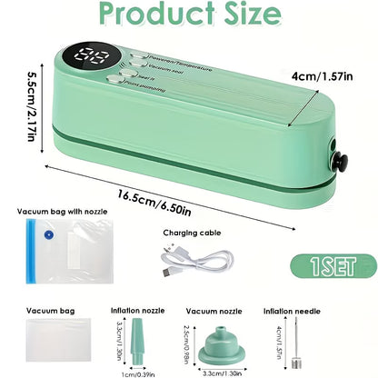 Portable USB Vacuum Food Sealer | Mini Rechargeable Food Preservation & Bag Sealing Kit