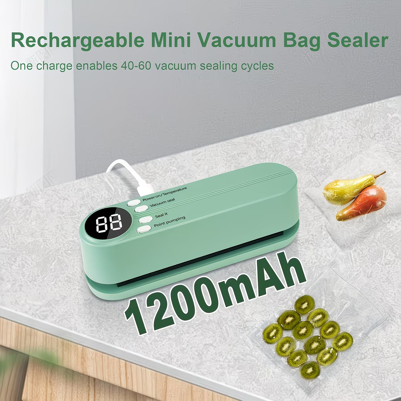 Portable USB Vacuum Food Sealer | Mini Rechargeable Food Preservation & Bag Sealing Kit