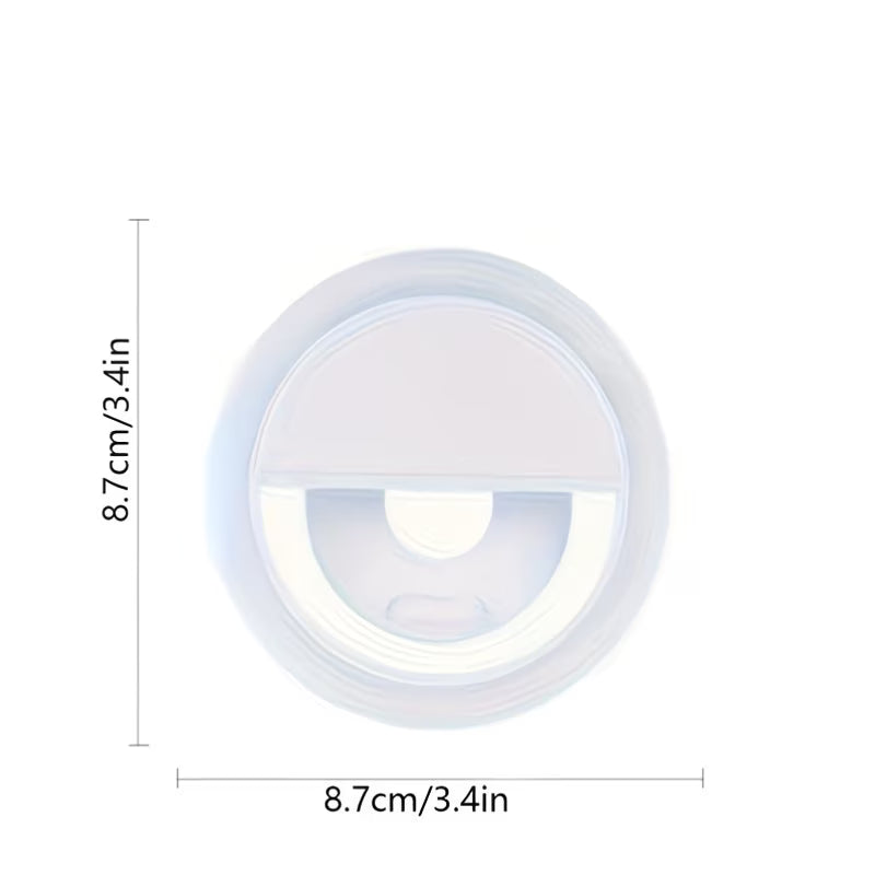 USB Rechargeable LED Selfie Ring Light | Clip-On Phone Light for Photos & Videos