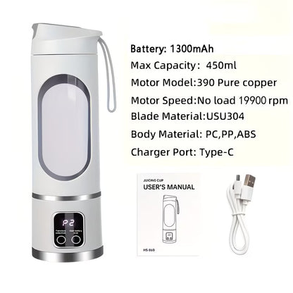 Portable USB Rechargeable Blender & Juicer | Personal Smoothie Maker with Digital Display