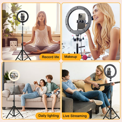 10-Inch LED Ring Light with Adjustable Tripod Stand & Phone Holder | Professional Selfie & Streaming Kit