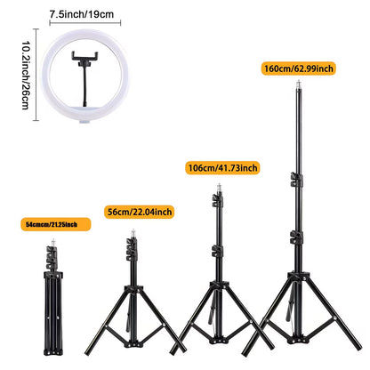 10-Inch LED Ring Light with Adjustable Tripod Stand & Phone Holder | Professional Selfie & Streaming Kit