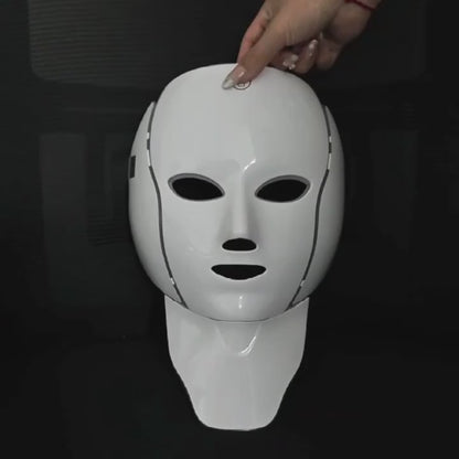 Premium 7-Colour LED Facial & Neck Light Therapy Mask | Rechargeable Skincare Device