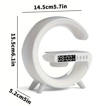RGB LED Smart Desk Lamp | Bluetooth Speaker, Wireless Charger & Digital Alarm Clock